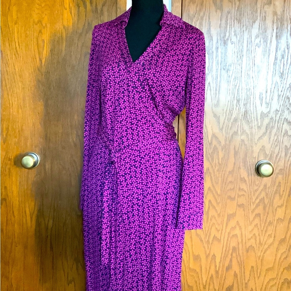 Diane Von Furstenberg Wrap Midi Dress size 8